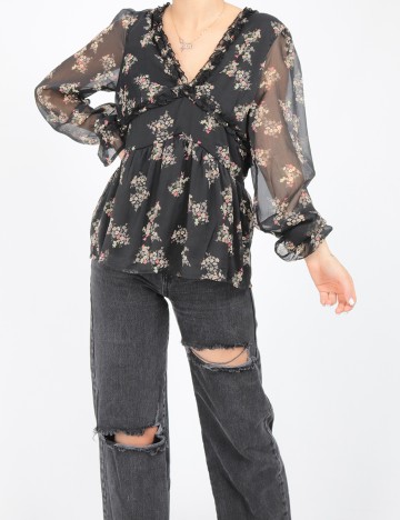 
						Bluza Vero Moda, negru floral