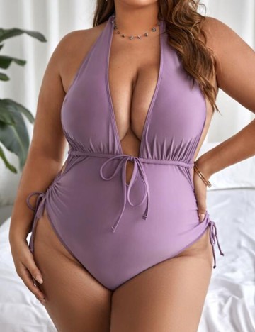 Costum de baie SHEIN CURVE, mov, 1 XL