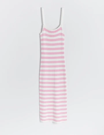 Rochie medie Reserved, roz/alb