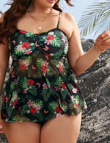 Costum de baie SHEIN CURVE, verde, 2XL