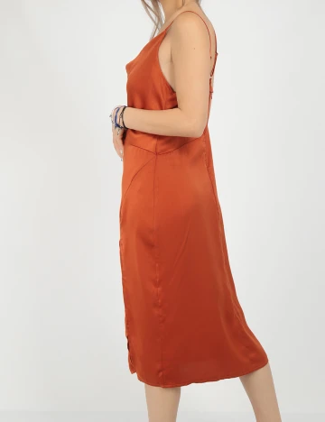 Rochie medie D&M, caramiziu, M