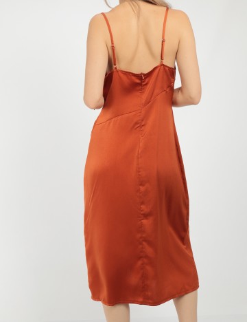 Rochie medie D&M, caramiziu, M