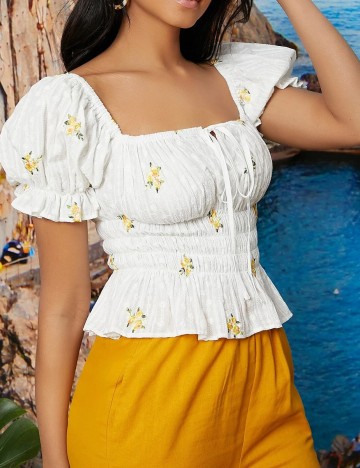 Top SHEIN, alb, S