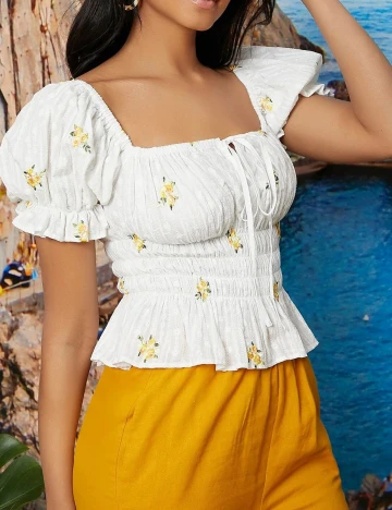Top SHEIN, alb, S