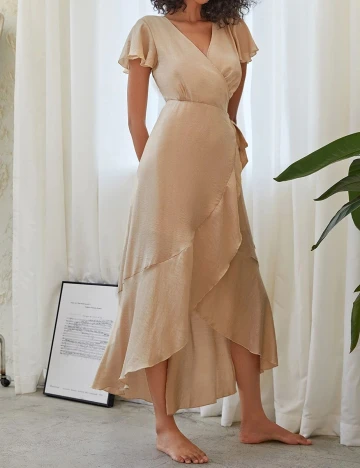 Rochie lunga SHEIN, crem, XS