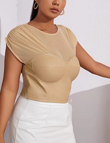 Top SHEIN CURVE, bej, 4XL