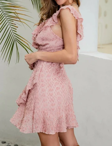 Rochie scurta Miss ord, roz, M