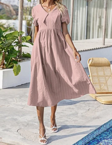 Rochie medie SHEIN, roz pudra, L