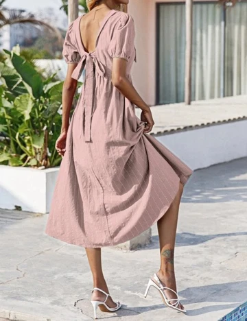 Rochie medie SHEIN, roz pudra, L