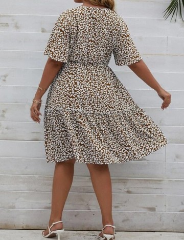 Rochie medie SHEIN CURVE, maro, 0 XL