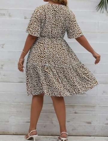 Rochie medie SHEIN CURVE, maro, 0 XL