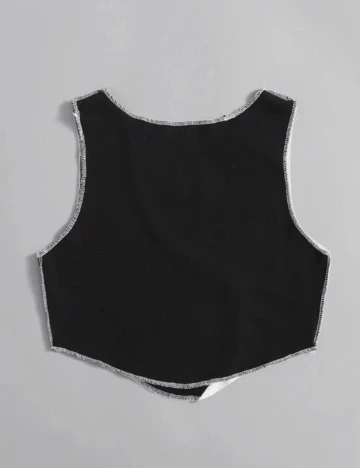 Top SHEIN CURVE, alb/negru, 3XL Negru
