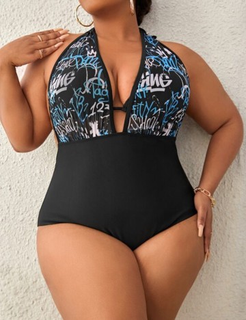 Costum de baie SHEIN CURVE, negru, 0 XL