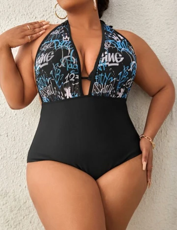 Costum de baie SHEIN CURVE, negru, 0 XL