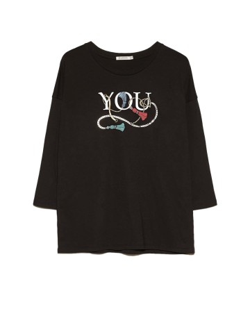 Bluza Stradivarius, negru, L