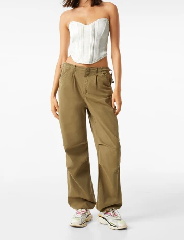 Corset Bershka, alb, M Alb