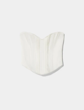 Corset Bershka, alb, M Alb