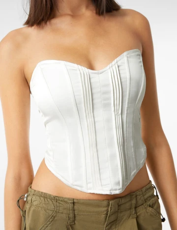 Corset Bershka, alb, M Alb
