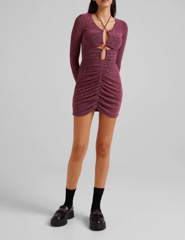 Rochie scurta Bershka, mov, XS