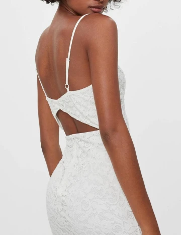Rochie scurta Bershka, alb, XS
