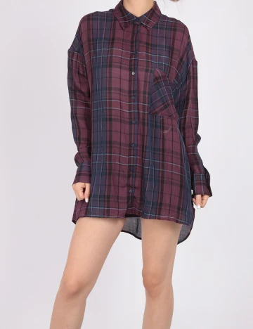Camasa Bershka, pruna, XS-S Mov