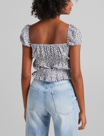 Top Bershka, alb, S