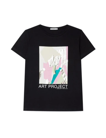 Tricou Stradivarius, negru, XS