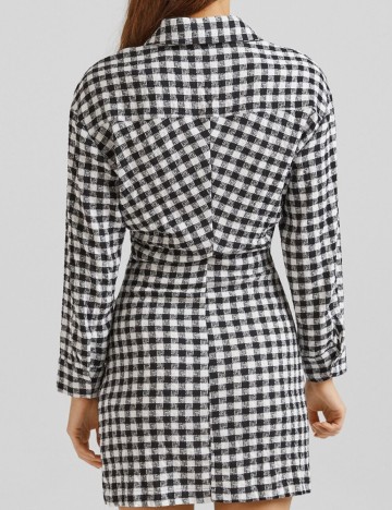Rochie scurta Bershka, alb-negru, XS