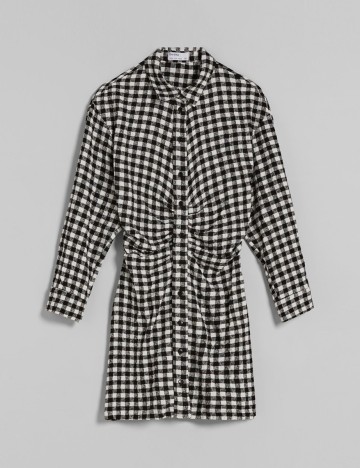 Rochie scurta Bershka, alb-negru, XS