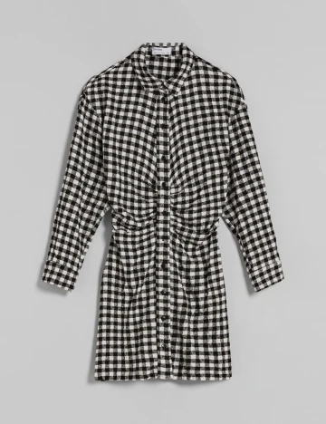 Rochie scurta Bershka, alb-negru, XS