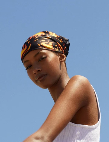 Bandana Bershka, negru, ONE SIZE Negru