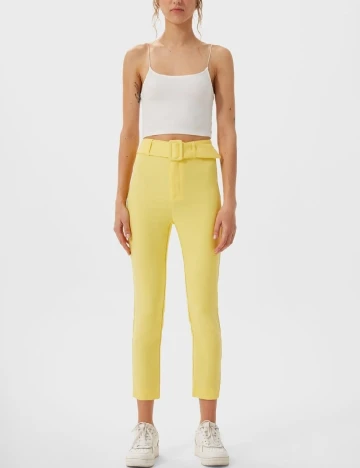 Pantaloni Stradivarius, galben, 34 Galben