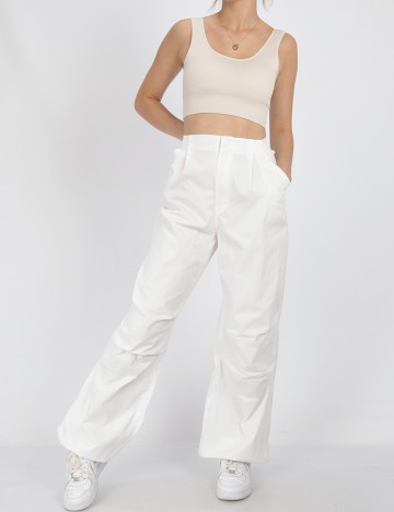 Pantaloni Bershka, alb, L