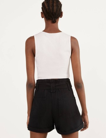 Pantaloni scurti Bershka, negru, 38