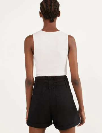 Pantaloni scurti Bershka, negru, 38
