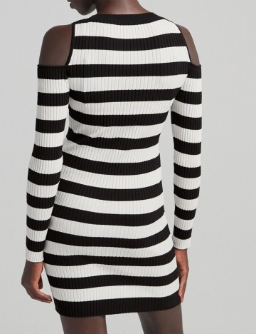 Rochie scurta Bershka, alb/negru, L