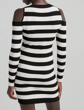 Rochie scurta Bershka, alb/negru, L