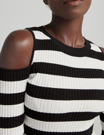 Rochie scurta Bershka, alb/negru, L