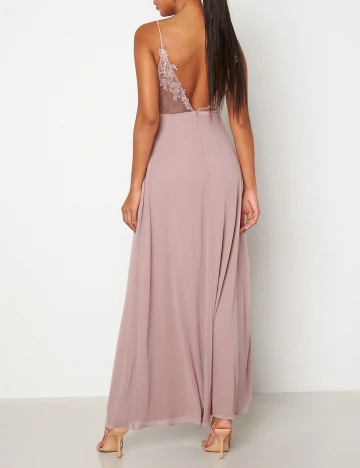 Rochie lunga BUBBLEROOM, roz pudra, 48