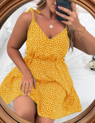 Rochie Scurta SHEIN CURVE, galben, 4XL