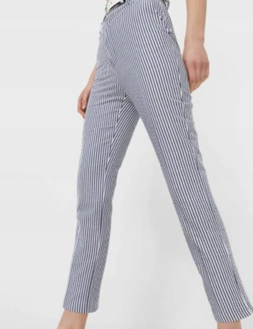 Pantaloni Stradivarius, alb/gri, 32