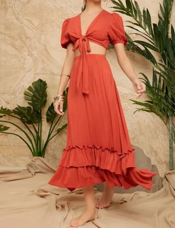 Compleu SHEIN, caramiziu, XS Rosu