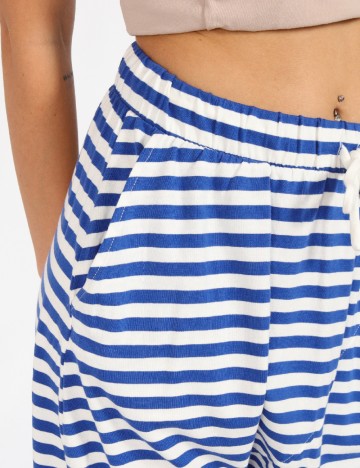 Pantaloni Vero Moda, alb/albastru