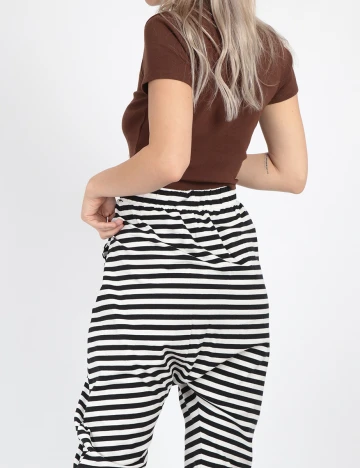 Pantaloni Vero Moda, alb/negru
