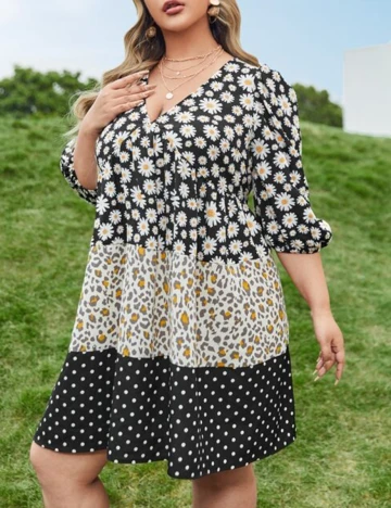 Rochie Scurta SHEIN CURVE, floral, 3XL Floral print
