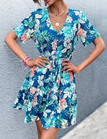 Rochie scurta SHEIN, albastru, S