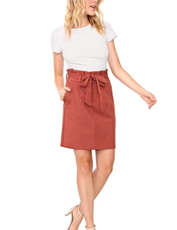 Fusta Vero Moda, caramiziu, M