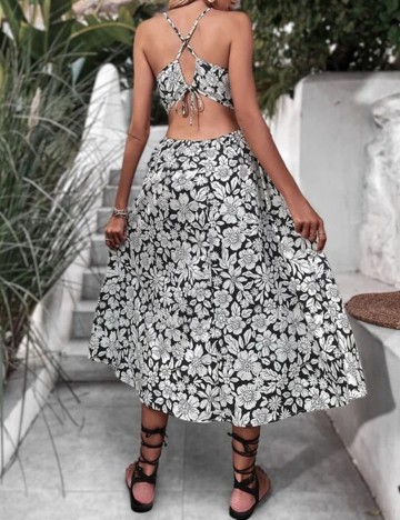 Rochie medie SHEIN, alb/negru, XS