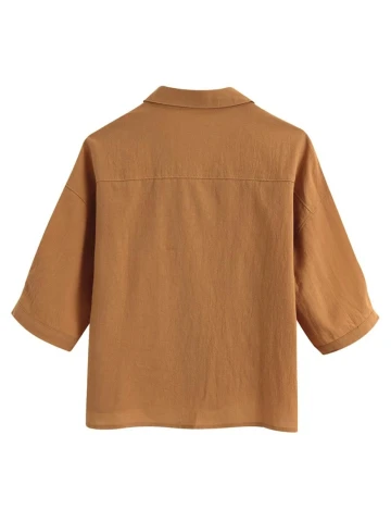 Camasa SHEIN CURVE, maro, 1 XL Maro