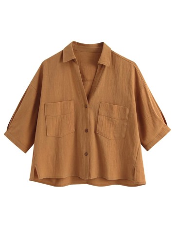 Camasa SHEIN CURVE, maro, 1 XL